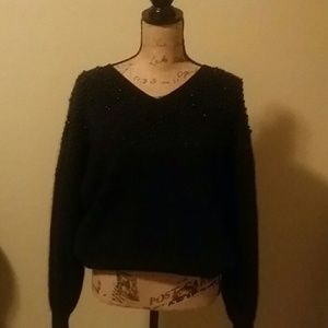 Black w/Black  Pearl  Sweater